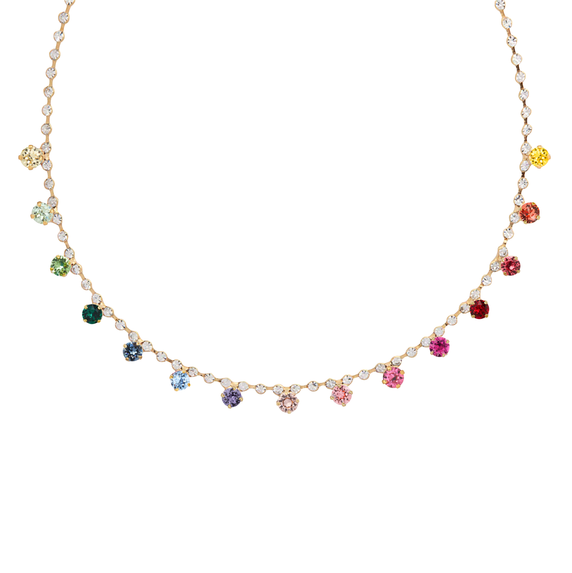 collana bezel cristalli arcobaleno 