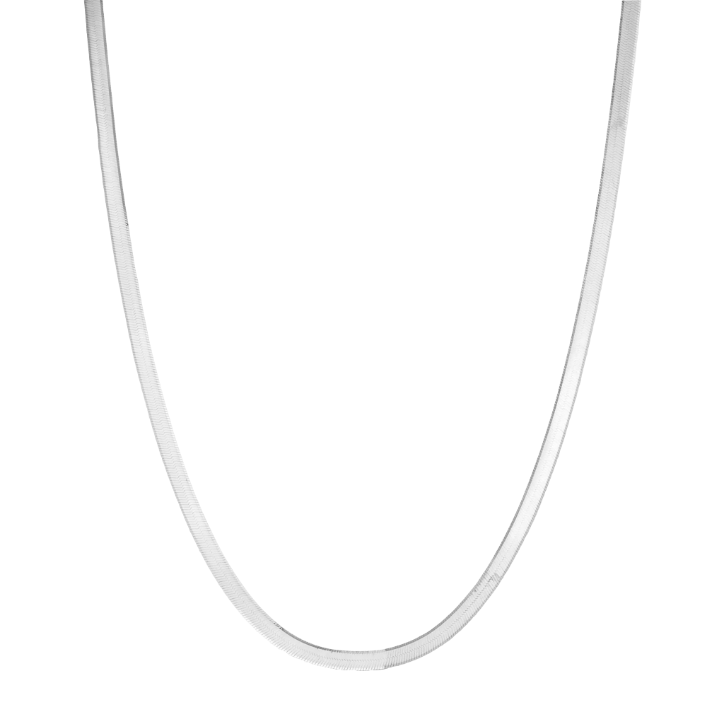 collana maglia piatta sottile in argento 925