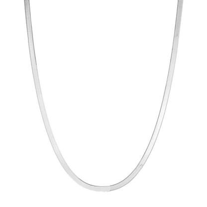 collana maglia piatta sottile in argento 925