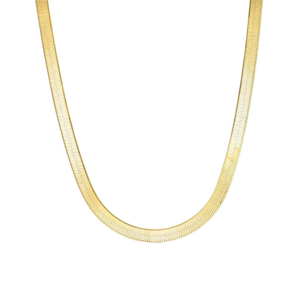 collana maglia piatta oro in argento 925