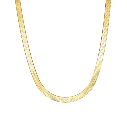 collana maglia piatta oro in argento 925