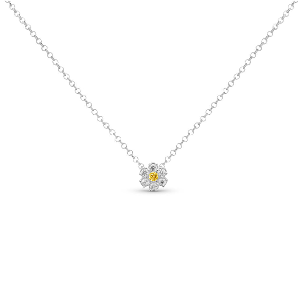 collana con ciondolo fiore argento