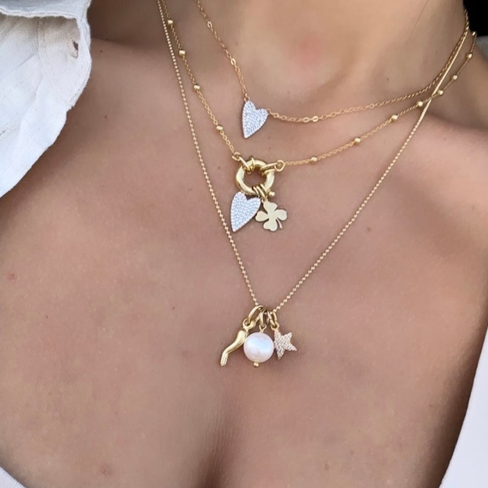 collana con moschettone grande apribile e personalizzabile con aggiunta ciondoli in argento 925