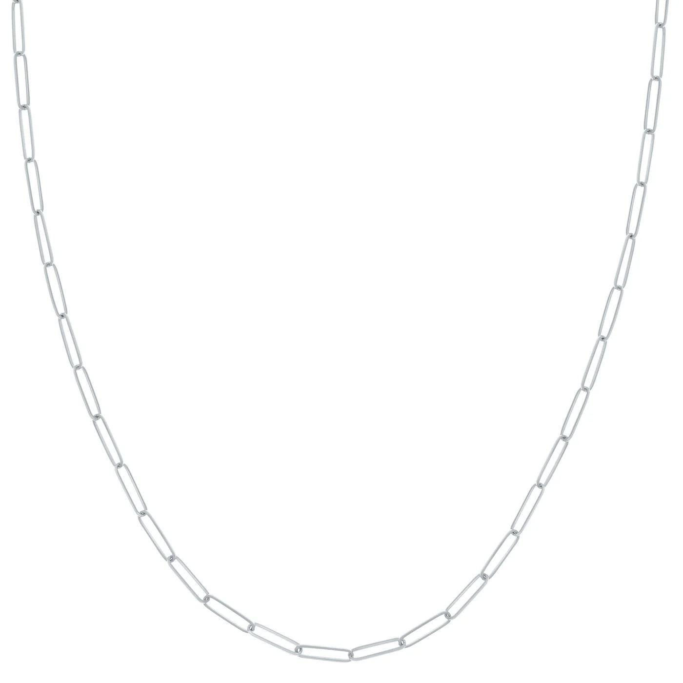 silver 925 necklace paperclip