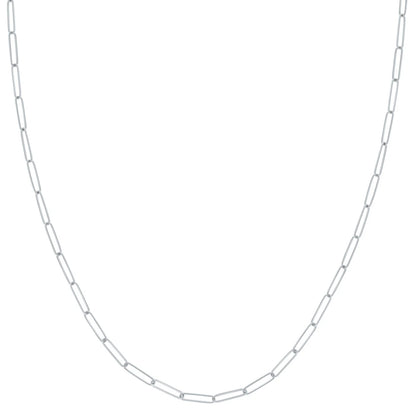 silver 925 necklace paperclip