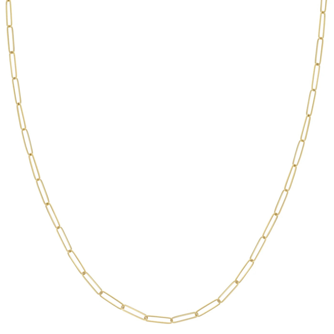 paperclip necklace gold in silver 925