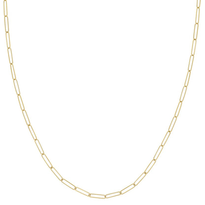 paperclip necklace gold in silver 925