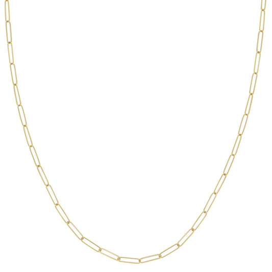 paperclip necklace gold in silver 925