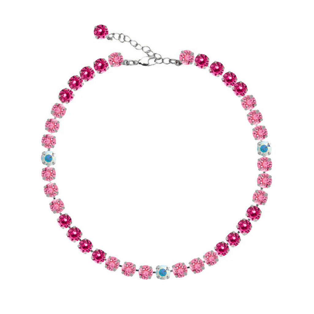 collana swarovski rosa barbie con rifinitura argento