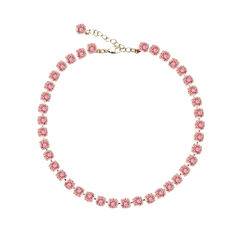 collana armocromia autunno ispirata ad anna wintour con swarovski colore rosa pesca