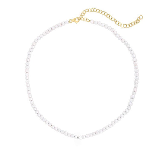 collana girocollo regolabile con perle in argento 925 anallergica