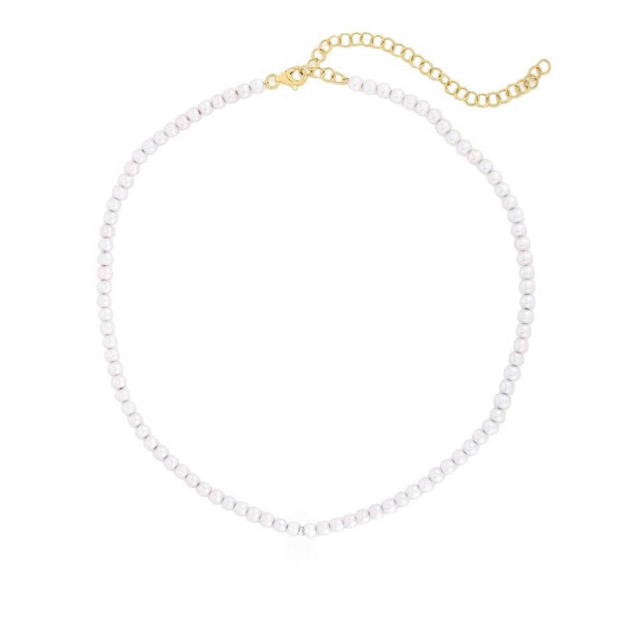 collana girocollo regolabile con perle in argento 925 anallergica