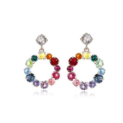 orecchini arcobaleno con swarovski cerchio 