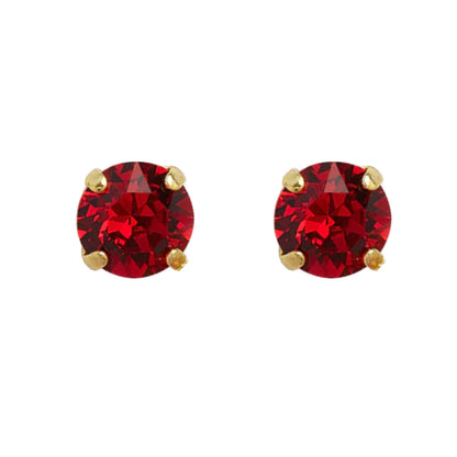 deep autumn color earrings with red swarovski crystal