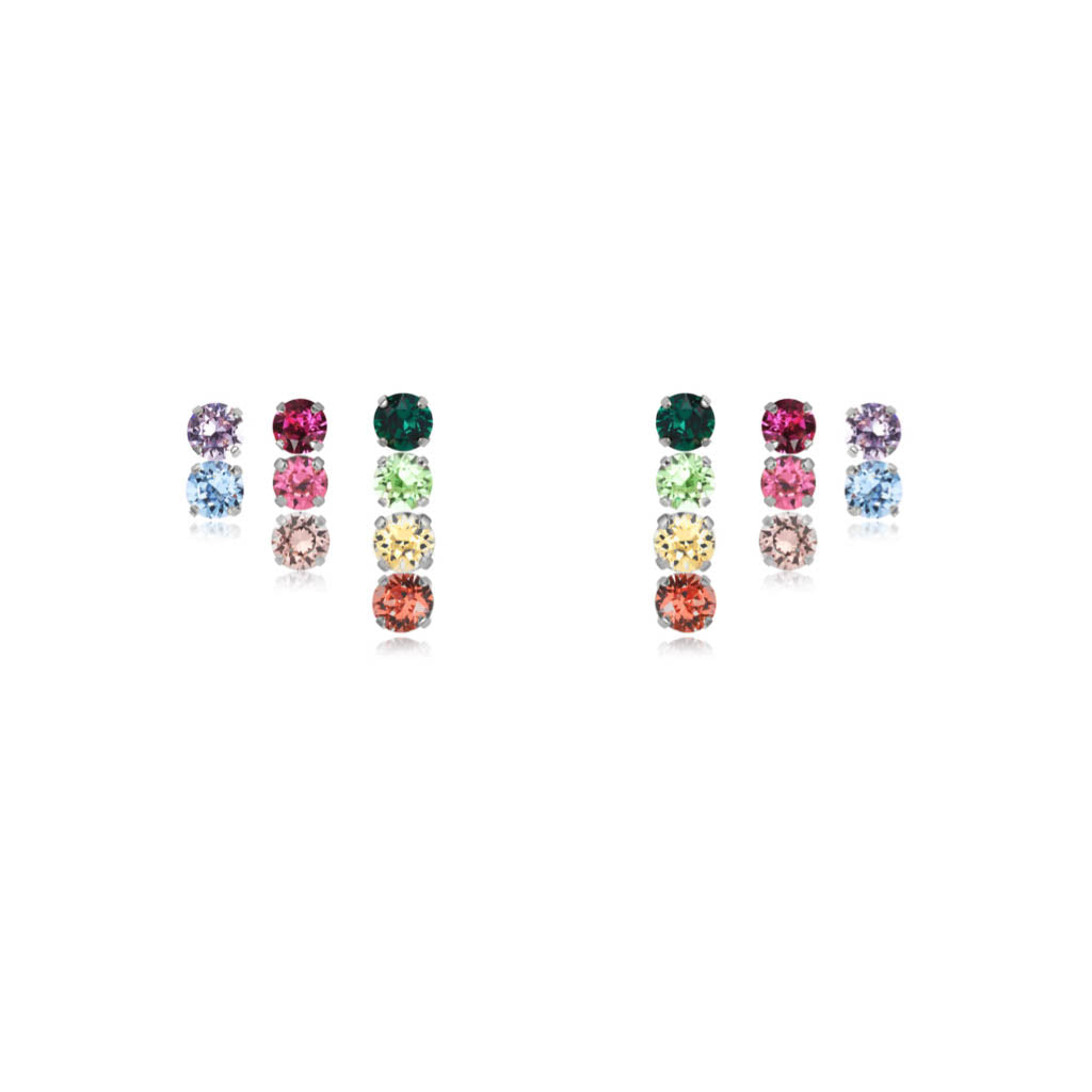 set di orecchini cascata arcobaleno swarovski pendenti