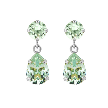 orecchini goccia verde chiaro pendente swarovski argento