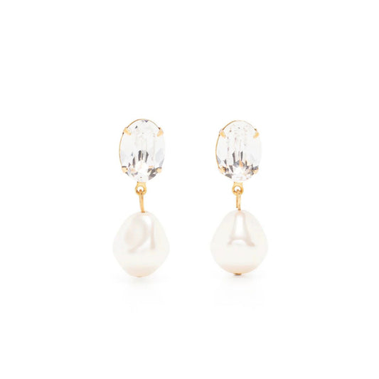 OVAL EARRINGS WITH PEARLS