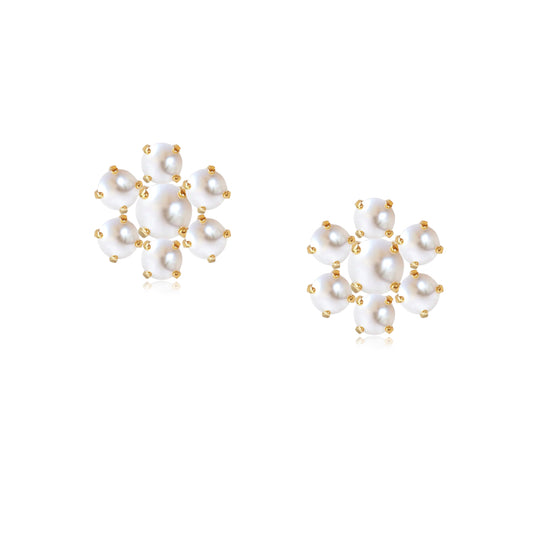 Flower Earrings with Pearls