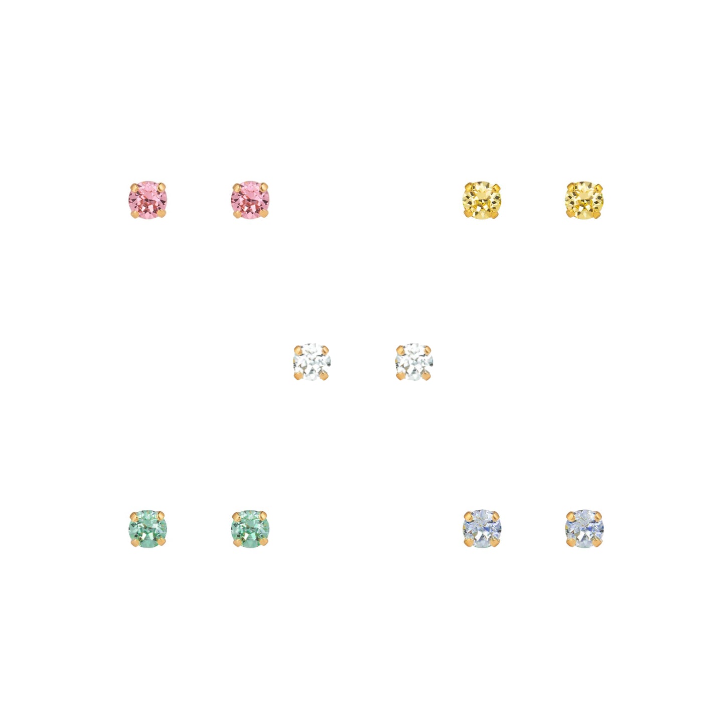 Rainbow Stud Earrings - Set of 5 pairs