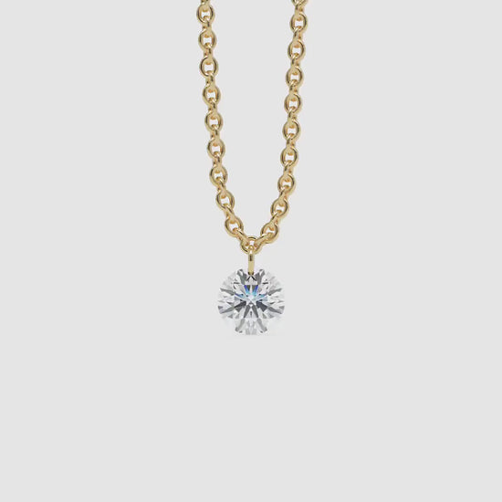 floating diamond necklace gold