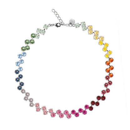 rainbow anna wintour necklace with original swarovski crystal