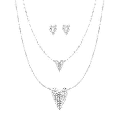 HEART NECKLACE AND EARRINGS SET