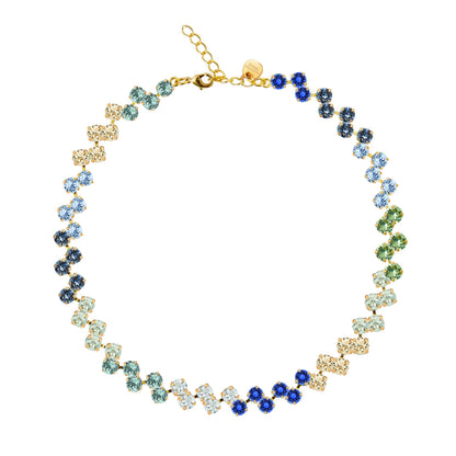 shades of green and blue swarovski nekclace