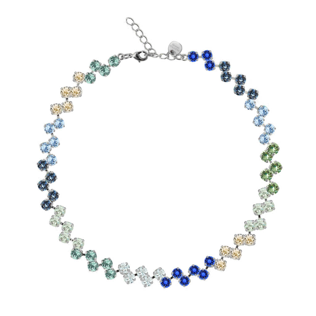 swarovski silver and blue necklace