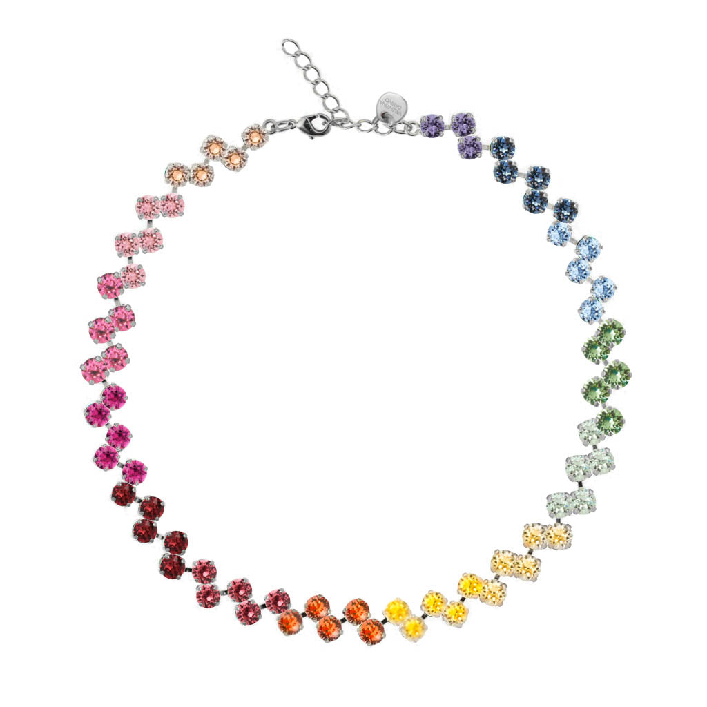 spectrum anna wintour swarovski necklace hand set silver base