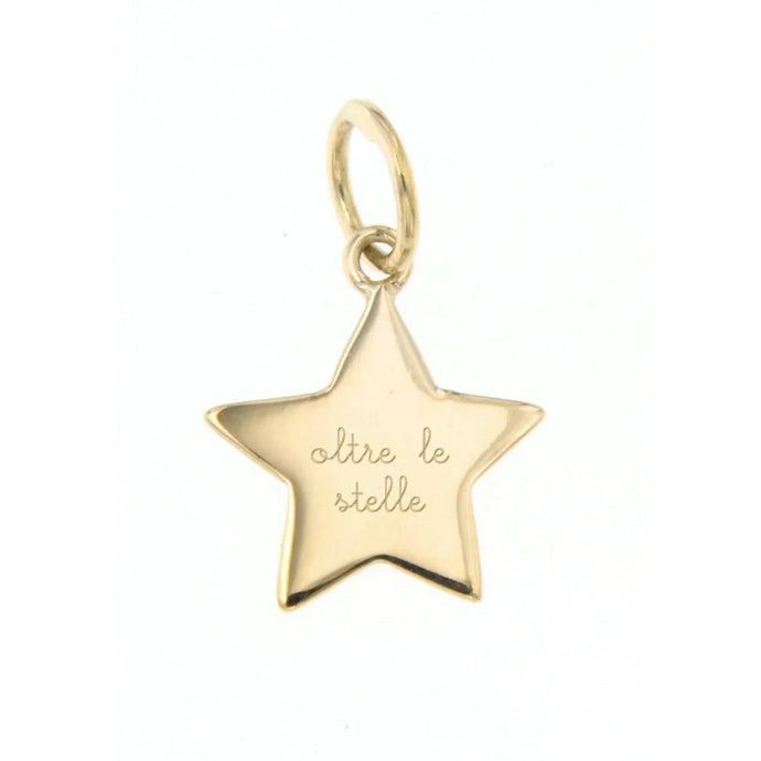 charm stella dorata in argento 925 con incisione 