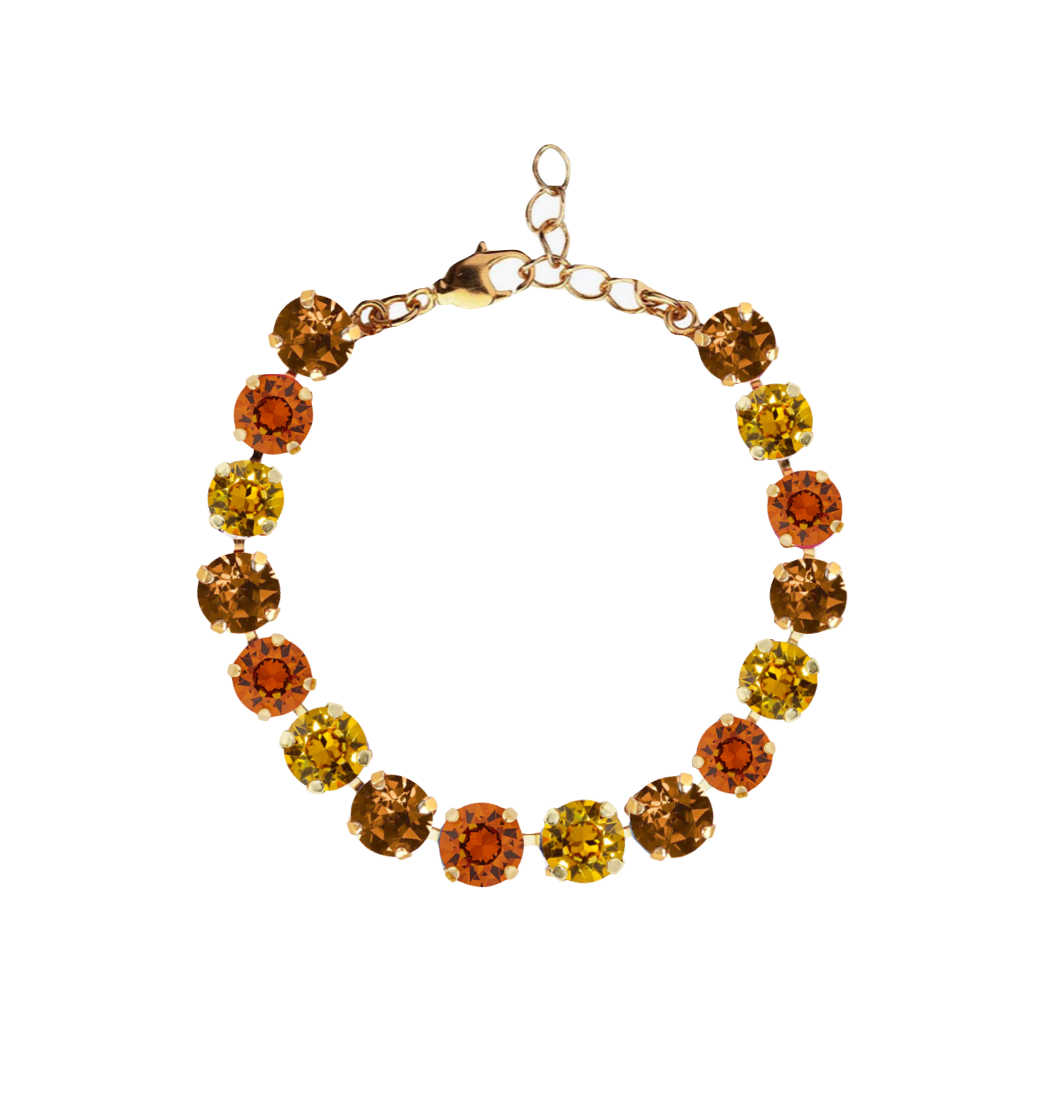 warm autumn tennis bracelet with swarovski crystals