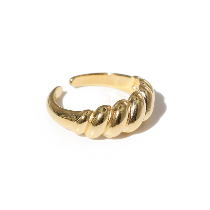 anello regolabile a forma di croissant, anello aperto dorato, anello oro croissant, anello dorato anallergico, anello in argento 925 aperto, anello aperto in argento, anello anallergico in argento, anello oro aperto