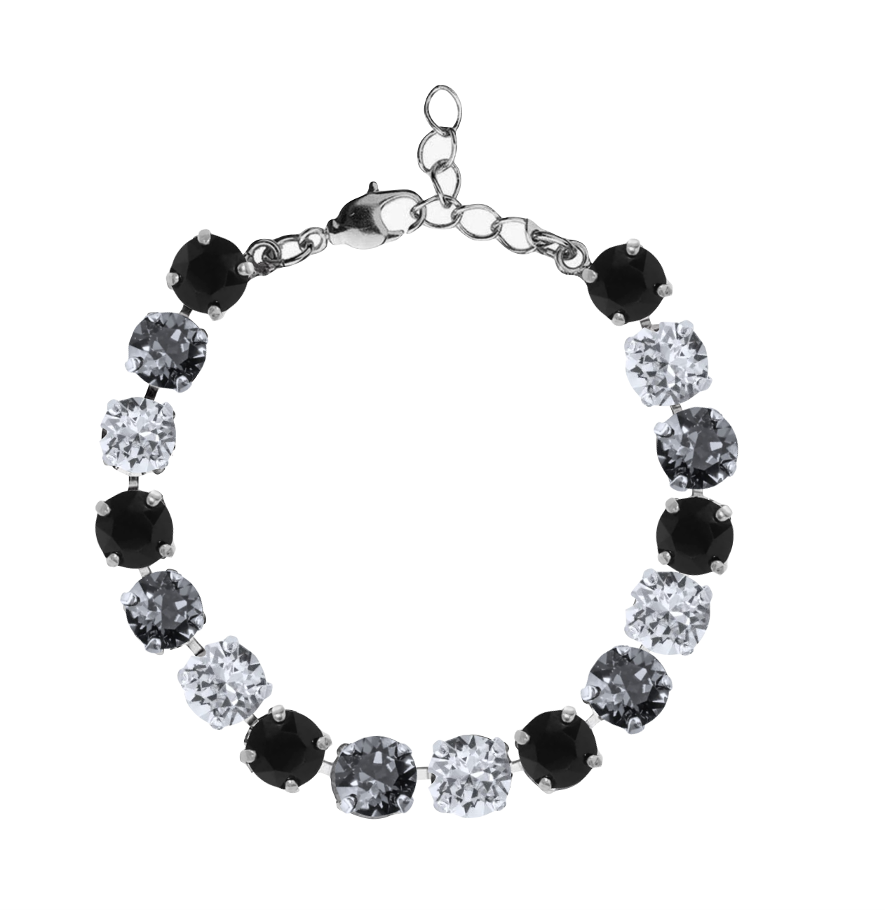 deep winter palette armochromy swarovski tennis bracelet, shades of grey swarovski tennis bracelet