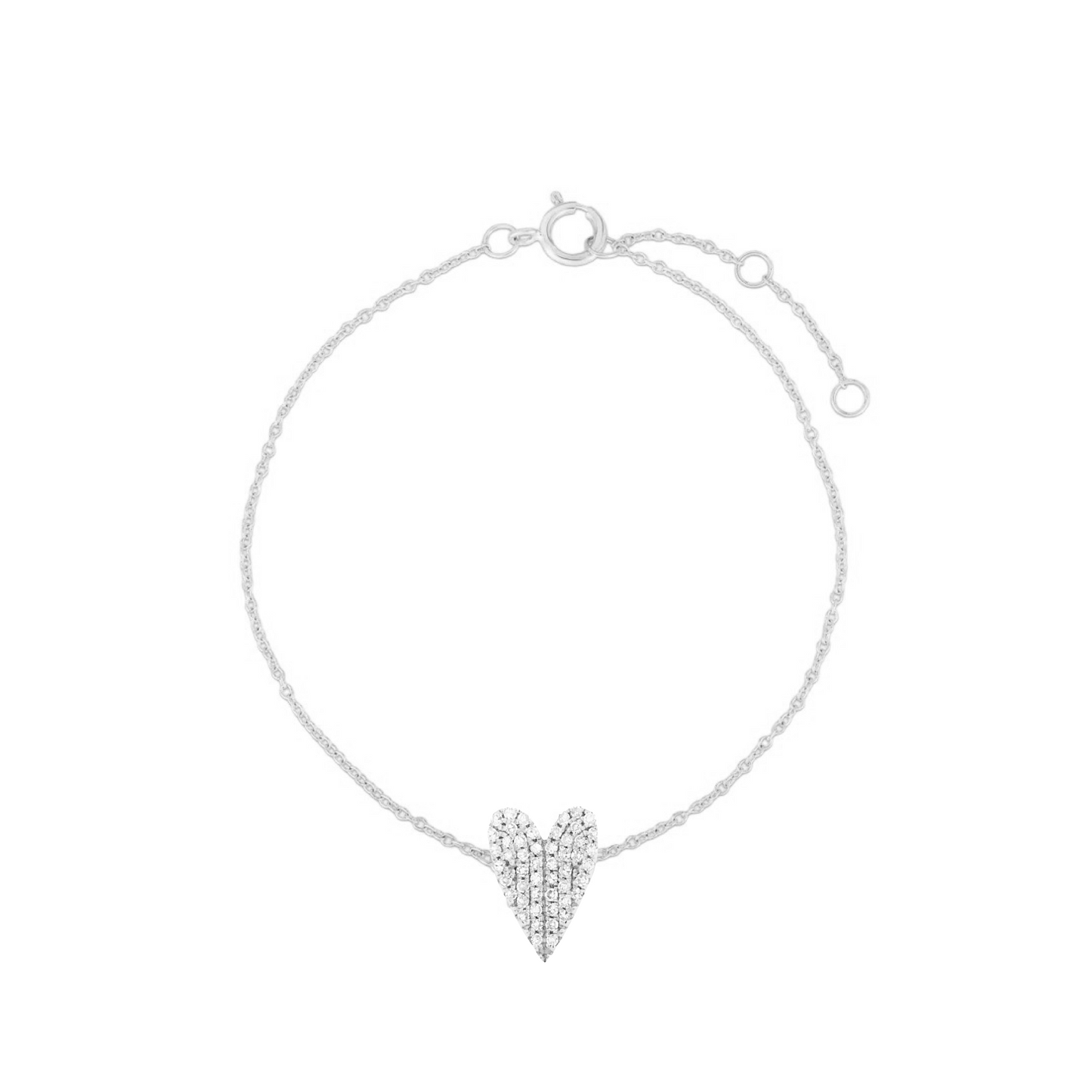 Bracciale con pendente a cuore in argento 925 e zirconi