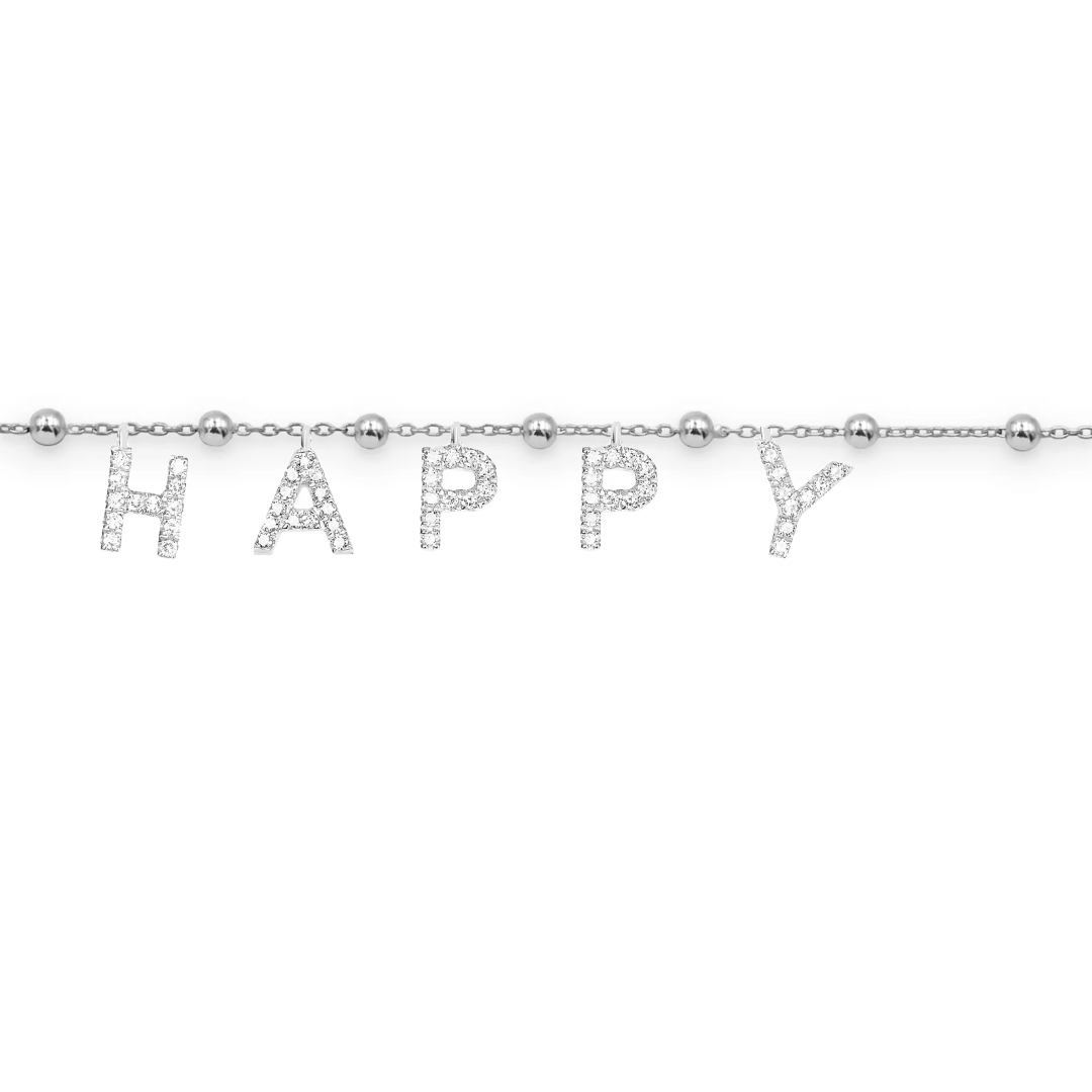 Bracciale da personalizzare in argento 925 con scritta di zirconi