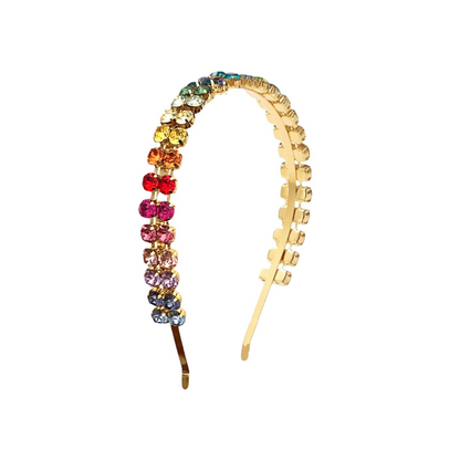 cerchietto per capelli arcobaleno con swarovski originali, cerchietto capelli LGBT