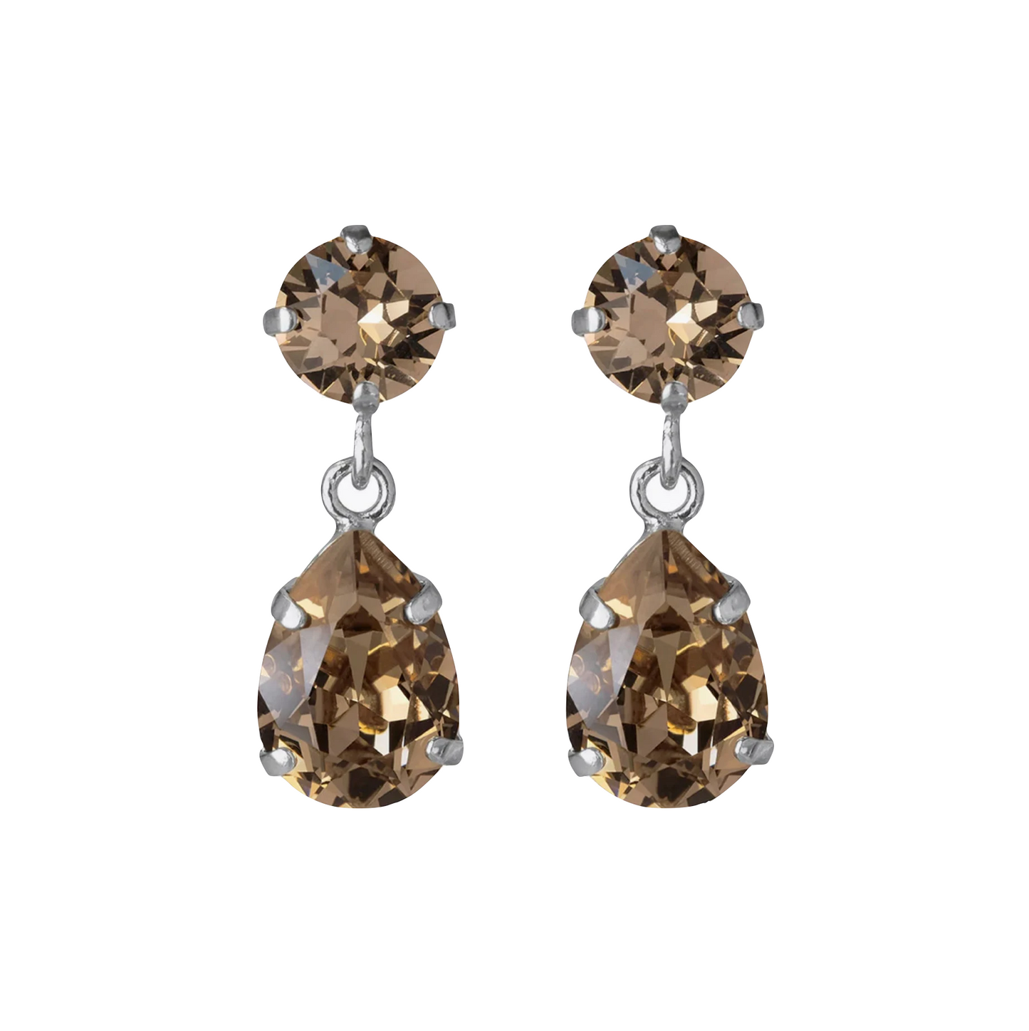 orecchini swarovski con goccia pendente colore greige