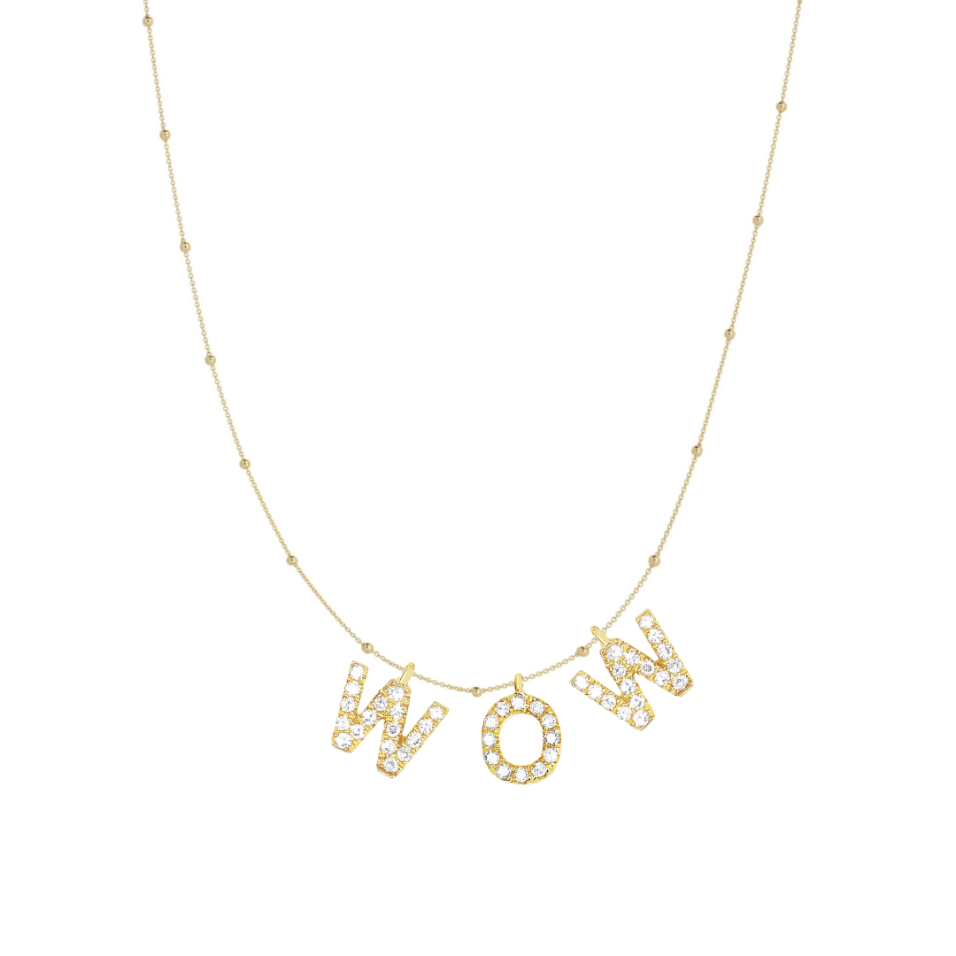 wow necklace gold in silver 925 and zircons gold plated